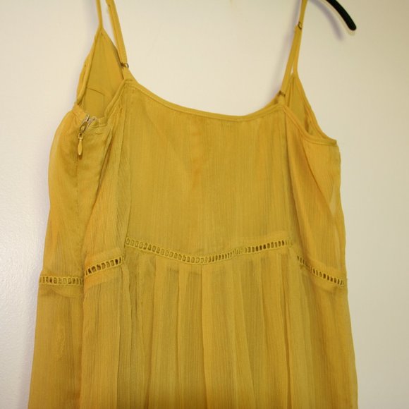 Forever 21 Contemporary Mustard Yellow Spaghetti Strap Maxi Dress Size M - Picture 2 of 3